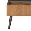 Maklaine Rustic Oak Wood Upholstered Faux Leather King Platform Bed