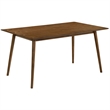 Maklaine Rectangular Contemporary Wood Dining Table in Walnut