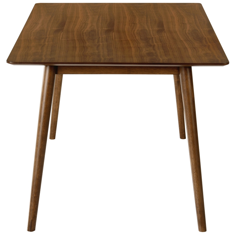 Maklaine Rectangular Contemporary Wood Dining Table in Walnut