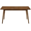 Maklaine Rectangular Contemporary Wood Dining Table in Walnut