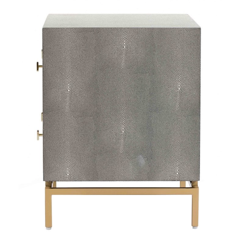 Maklaine MDF Wood Gray Nightstand Rectangular Textured 23