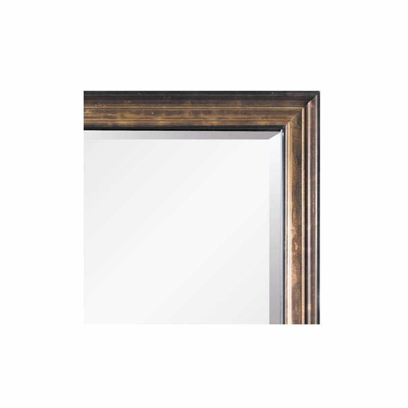 Maklaine Modern / Contemporary Mirror in Antique Bronze Wood Frame