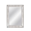 Maklaine Modern / Contemporary Beaded Wall Mirror in Silver Leaf Wood Frame