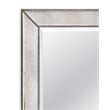 Maklaine Modern / Contemporary Beaded Wall Mirror in Silver Leaf Wood Frame