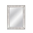 Maklaine Modern / Contemporary Beaded Wall Mirror in Silver Leaf Wood Frame