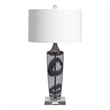 Maklaine Modern / Contemporary Glass Table Lamp in Gray and Clear