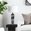 Maklaine Modern / Contemporary Glass Table Lamp in Gray and Clear