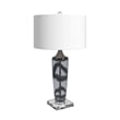 Maklaine Modern / Contemporary Glass Table Lamp in Gray and Clear