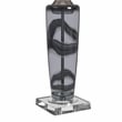 Maklaine Modern / Contemporary Glass Table Lamp in Gray and Clear