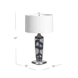 Maklaine Modern / Contemporary Glass Table Lamp in Gray and Clear