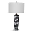 Maklaine Modern / Contemporary Glass Table Lamp in Gray and Clear