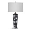 Maklaine Modern / Contemporary Glass Table Lamp in Gray and Clear