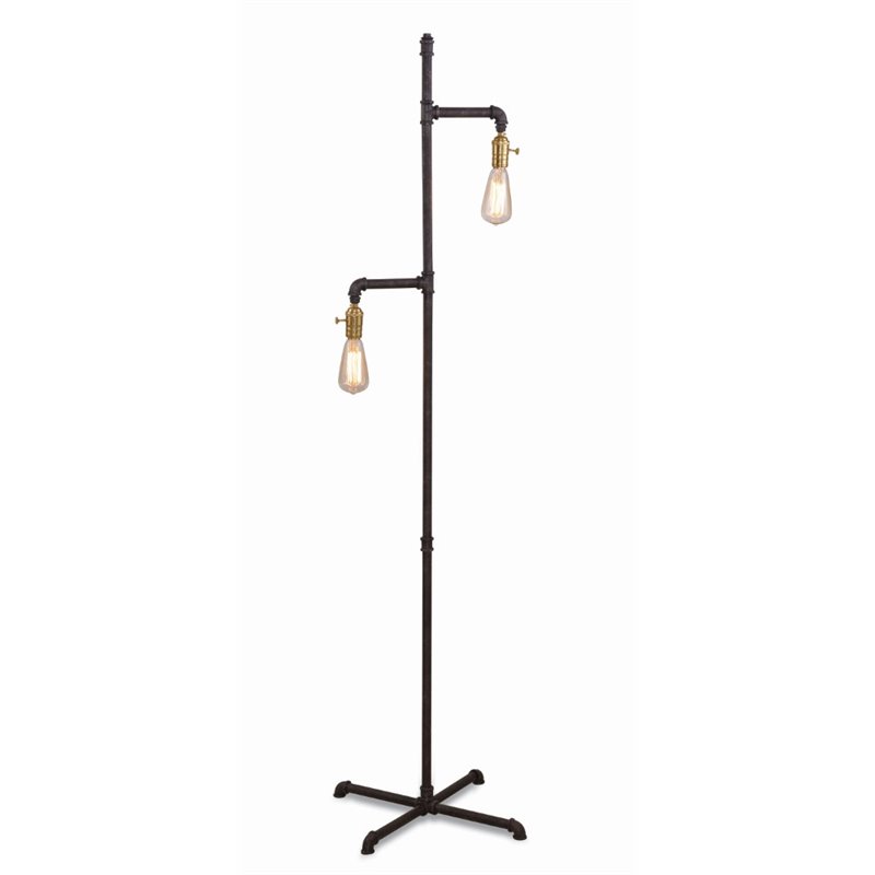 Maklaine Modern / Contemporary Metal Floor Lamp in Black Finish