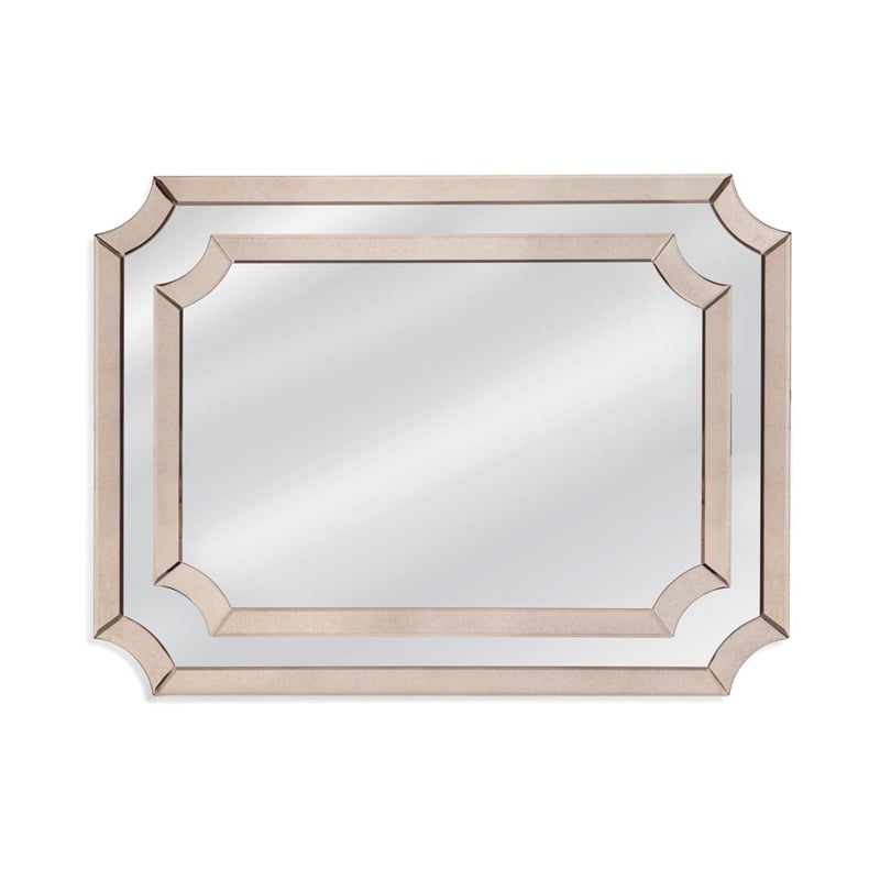 Maklaine Modern / Contemporary Wall Mirror in Clear Mirror Glass Engineered Wood