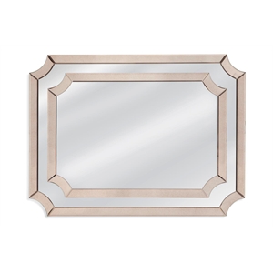 Maklaine Modern / Contemporary Wall Mirror in Clear Mirror Glass Engineered Wood