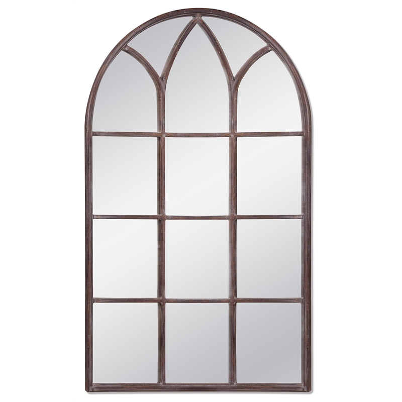 Maklaine Modern / Contemporary Resin Mirror in Weathered Brown