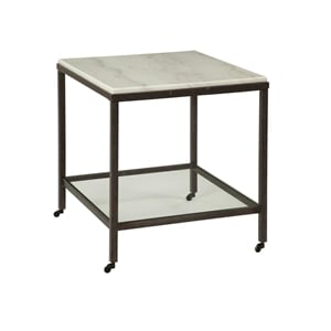 Maklaine Modern / Contemporary Marble Rectangular End Table in Bronze
