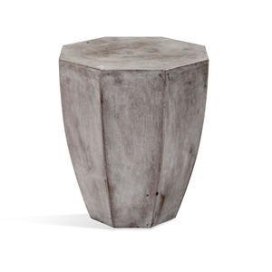 Maklaine Modern / Contemporary Concrete Stone Octagonal End Table in Gray