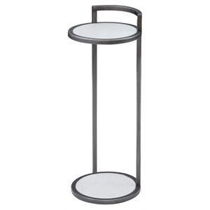 Maklaine Modern / Contemporary Marble Scatter Table in Black and White