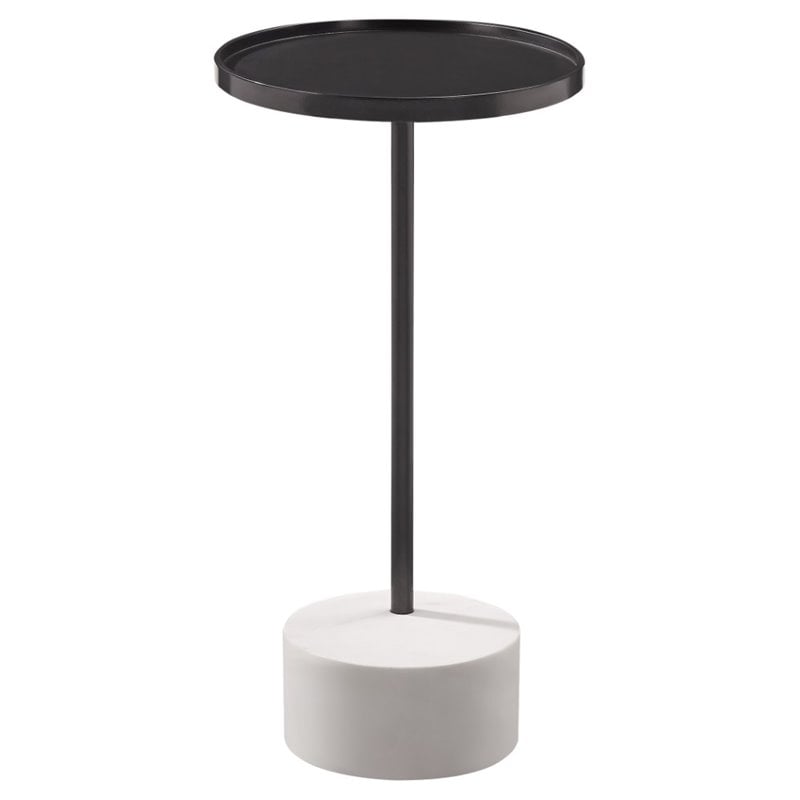 Maklaine Modern / Contemporary Black and White Marble Scatter Table
