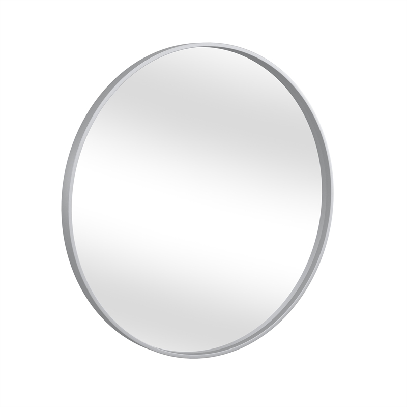 Maklaine Modern / Contemporary Wall Mirror in Silver Metal Finish
