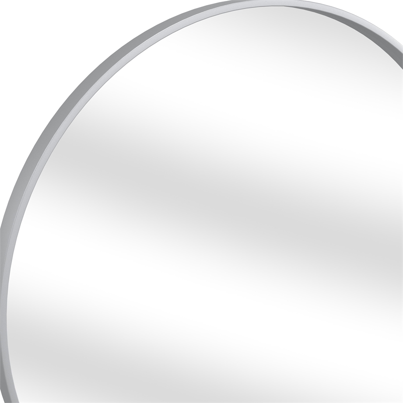 Maklaine Modern / Contemporary Wall Mirror in Silver Metal Finish