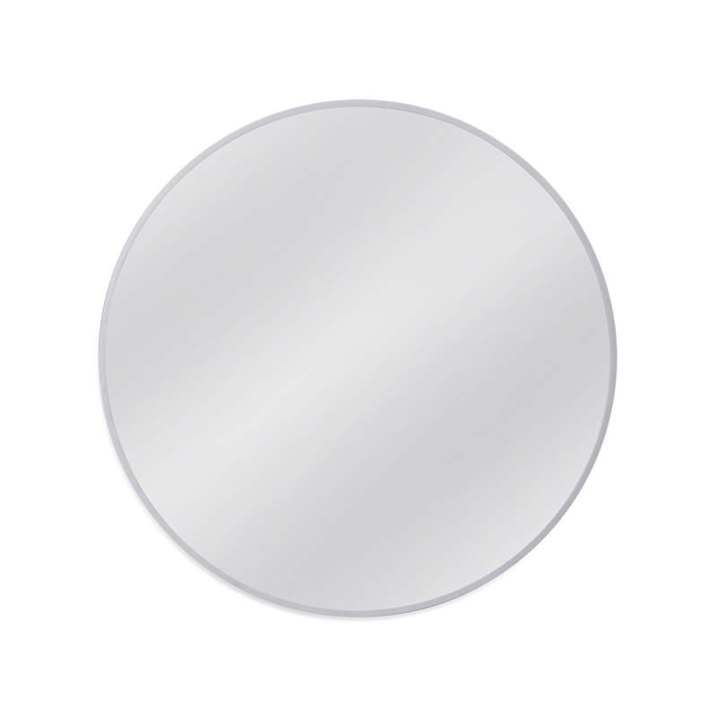 Maklaine Modern / Contemporary Wall Mirror in Silver Metal Finish