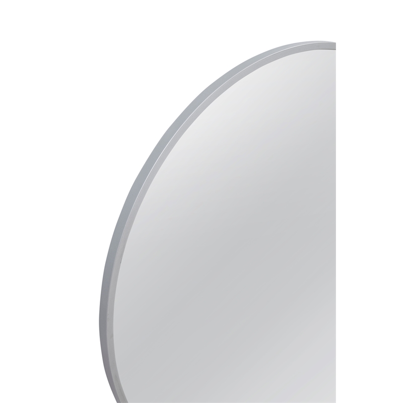 Maklaine Modern / Contemporary Wall Mirror in Silver Metal Finish