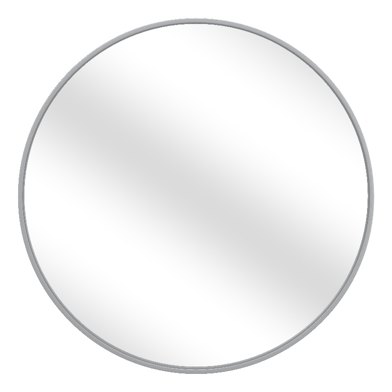 Maklaine Modern / Contemporary Wall Mirror in Silver Metal Finish