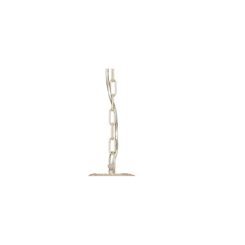 Maklaine Modern / Contemporary Rope and Metal Pendant in Off White