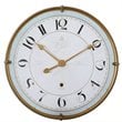 Maklaine Metal Wall Clock with Around Inner Edge in Antique Gold/Pale Blue