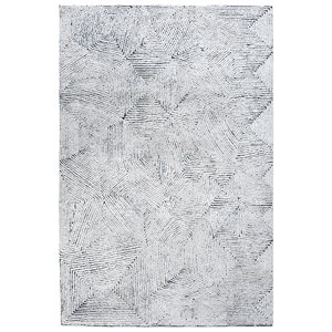 Maklaine Hand Tufted 108x144&quot Wool & Recycled Rug in Ivory and Denim Blue
