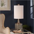 Maklaine Ceramic & Metal Table Lamp in White and Antique Brass