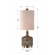 Maklaine Ceramic & Metal Table Lamp in White and Antique Brass