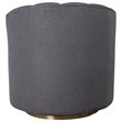Maklaine Swivel Stainless Steel & Fabric Chair in Brushed Brass/Charcoal Gray