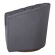 Maklaine Swivel Stainless Steel & Fabric Chair in Brushed Brass/Charcoal Gray