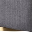 Maklaine Swivel Stainless Steel & Fabric Chair in Brushed Brass/Charcoal Gray