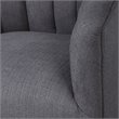 Maklaine Swivel Stainless Steel & Fabric Chair in Brushed Brass/Charcoal Gray