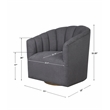 Maklaine Swivel Stainless Steel & Fabric Chair in Brushed Brass/Charcoal Gray
