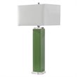Maklaine Temperature Ceramic & Fabric Table Lamp in Tropical Green and White