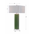 Maklaine Temperature Ceramic & Fabric Table Lamp in Tropical Green and White