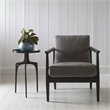 Maklaine Round Aluminum Accent Table with Curved Base in Antique Bronze