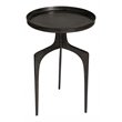 Maklaine Round Aluminum Accent Table with Curved Base in Antique Bronze