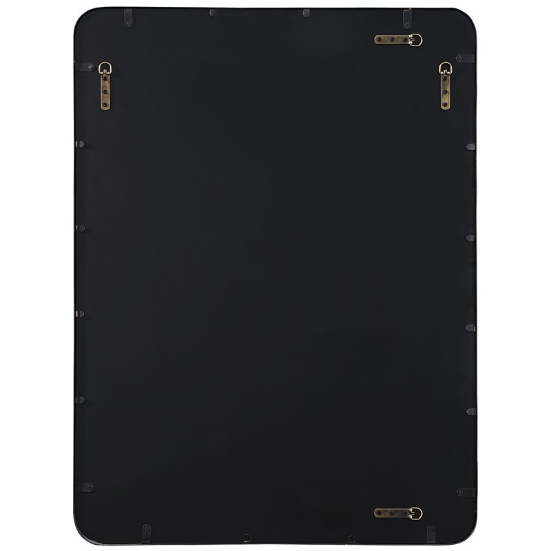 Maklaine Metal & MDF Large Mirror with Band Surrounding in Sleek Satin Black