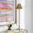 Maklaine Metal Brass and Gold Buffet Lamp Rectangular 36.5