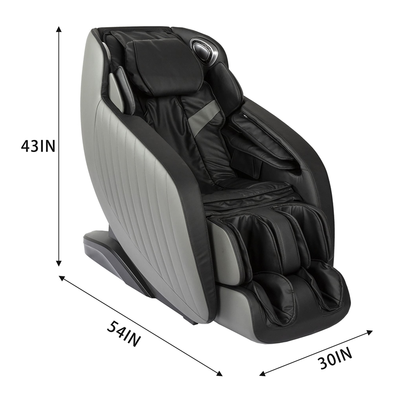 Maklaine Black Faux Leather Zero Gravity Recliner 3D Programmable Massage Chair