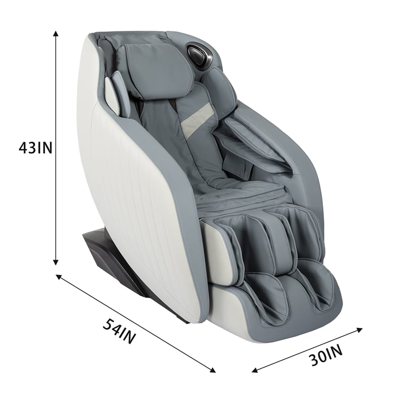 Maklaine Blue Faux Leather Zero Gravity Recliner 3D Programmable Massage Chair