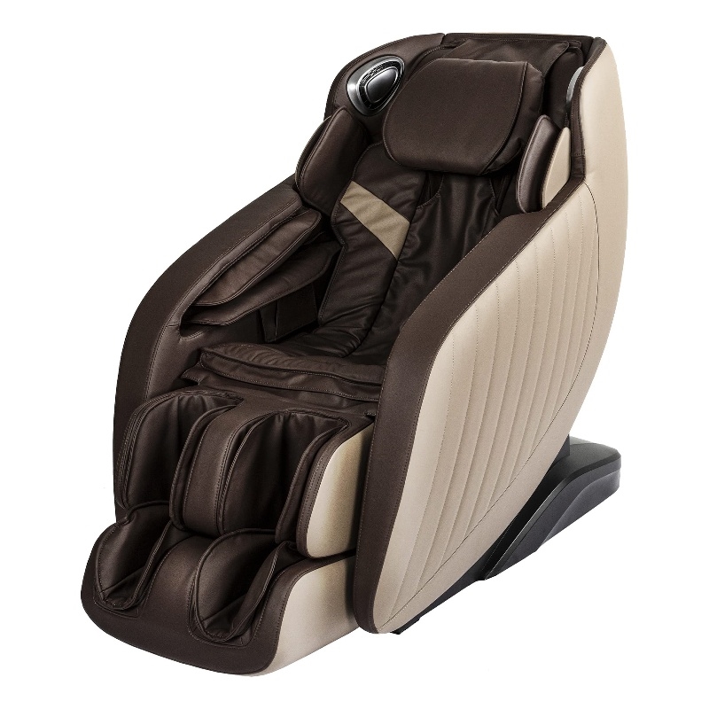 Maklaine Brown Faux Leather Zero Gravity Recliner 3D Programmable Massage Chair