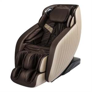 Maklaine Brown Faux Leather Zero Gravity Recliner 3D Programmable Massage Chair