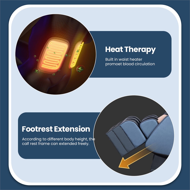 Maklaine Black Faux Leather Zero Gravity Recliner Programmable Massage Chair